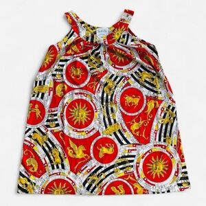 Vintage Retro Travel-Lite by Boutique Nylon Red Yellow White Black Zodiac Dress
